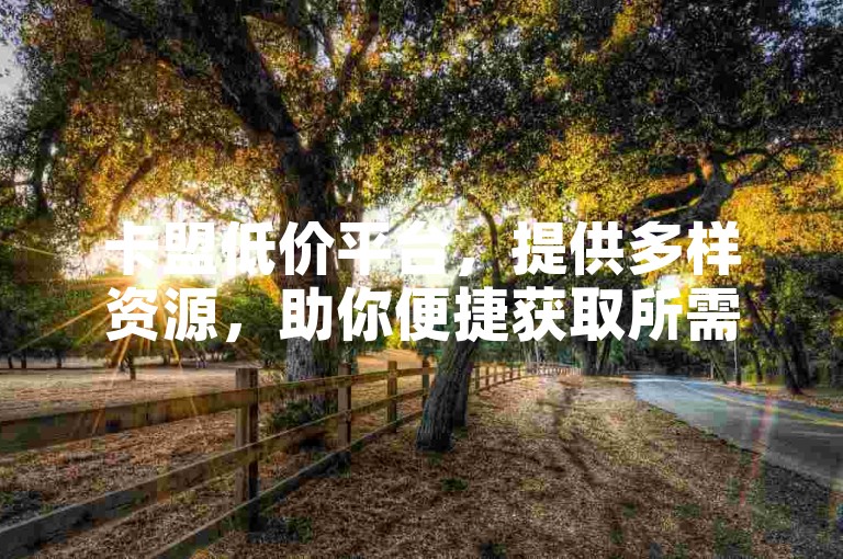 卡盟低价平台，提供多样资源，助你便捷获取所需服务。