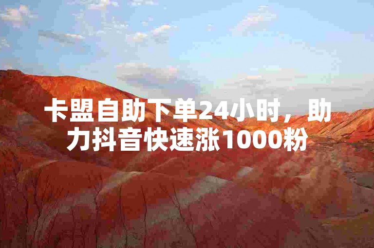卡盟自助下单24小时，助力抖音快速涨1000粉