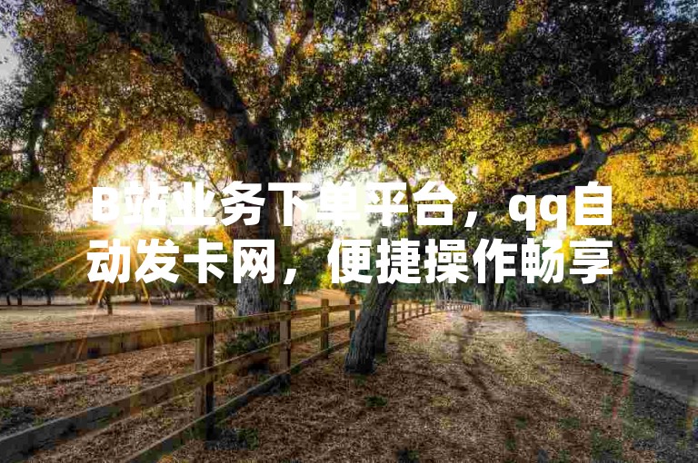 B站业务下单平台，qq自动发卡网，便捷操作畅享服务。