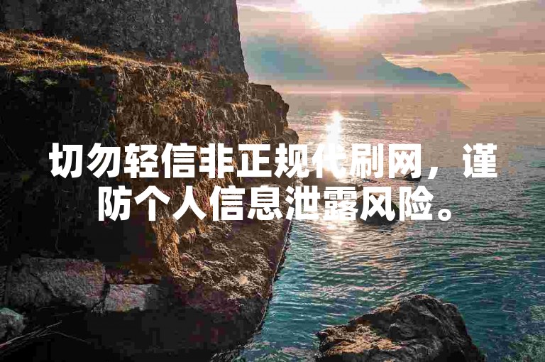 切勿轻信非正规代刷网，谨防个人信息泄露风险。