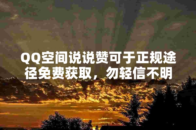 QQ空间说说赞可于正规途径免费获取，勿轻信不明网站。