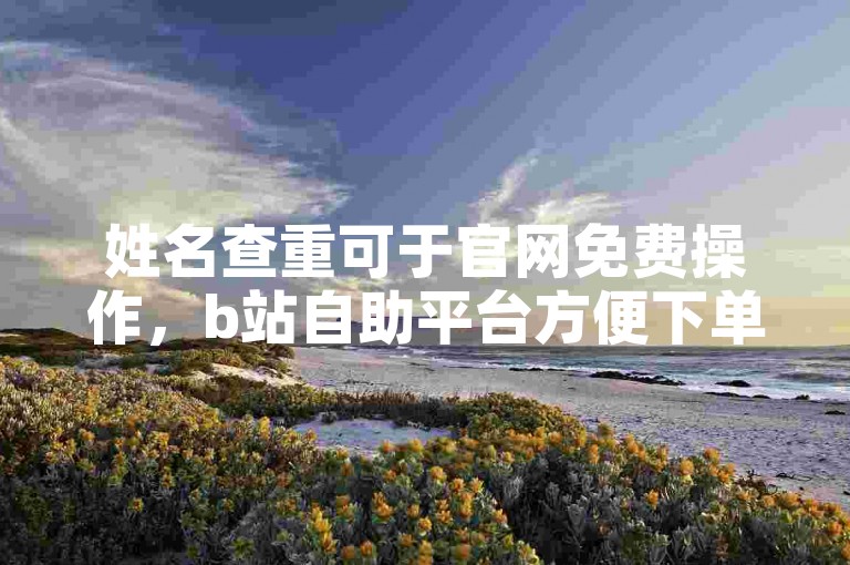 姓名查重可于官网免费操作，b站自助平台方便下单。