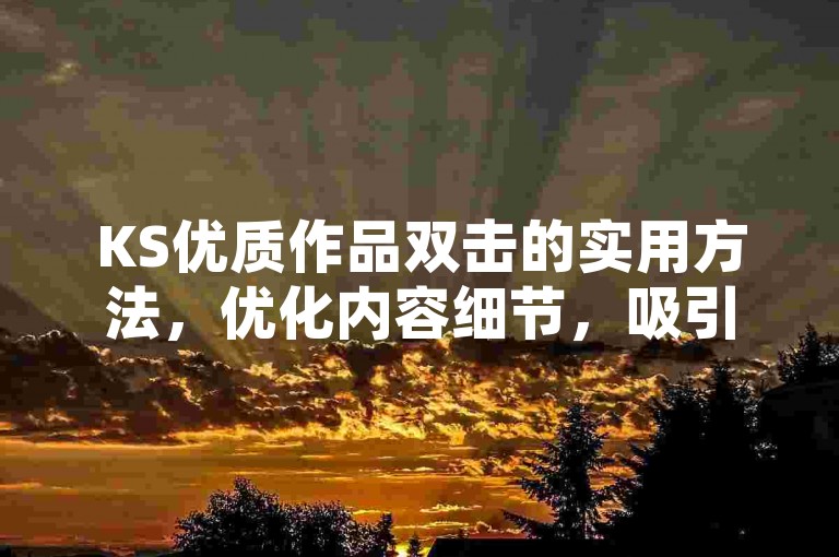 KS优质作品双击的实用方法，优化内容细节，吸引用户关注双击！