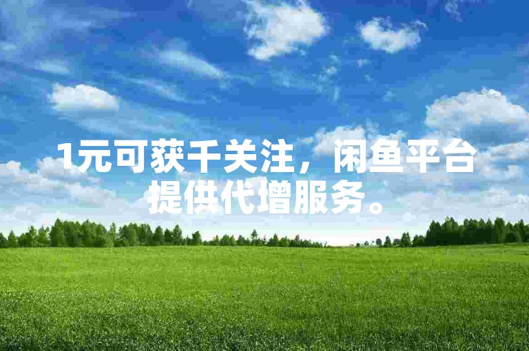 1元可获千关注，闲鱼平台提供代增服务。