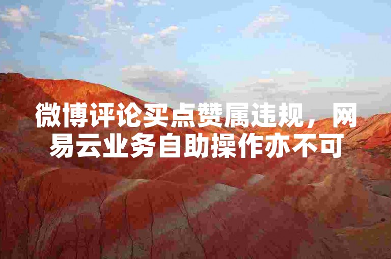 微博评论买点赞属违规，网易云业务自助操作亦不可取。
