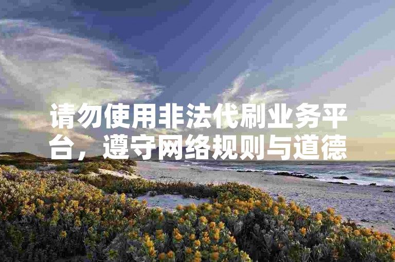 请勿使用非法代刷业务平台，遵守网络规则与道德规范。