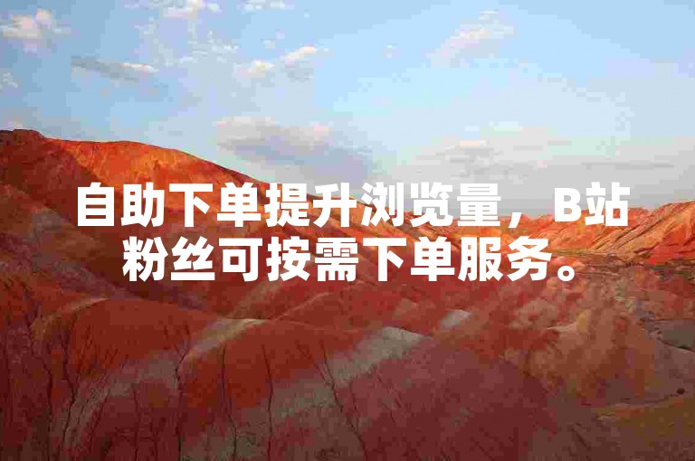 自助下单提升浏览量，B站粉丝可按需下单服务。