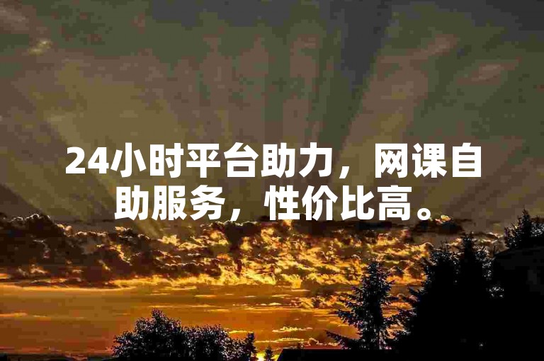 24小时平台助力，网课自助服务，性价比高。
