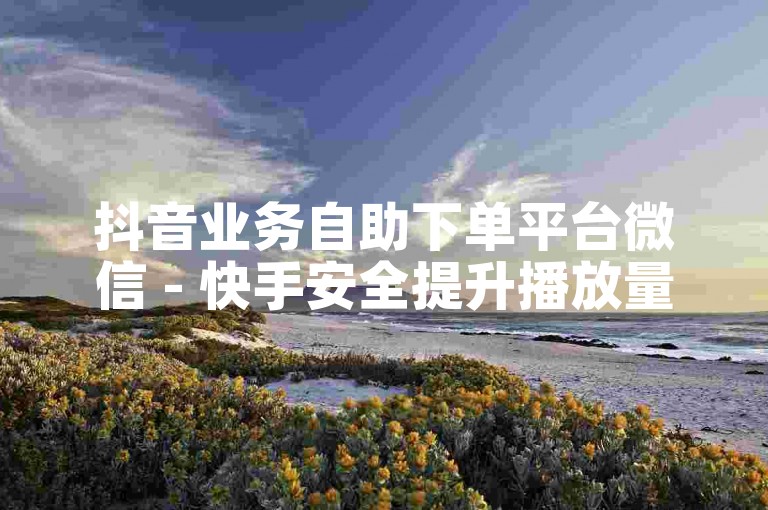 抖音业务自助下单平台微信 - 快手安全提升播放量