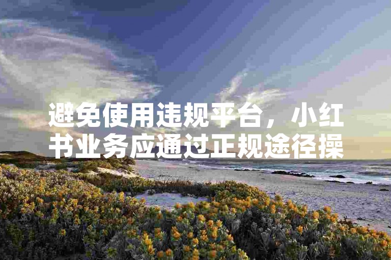 避免使用违规平台，小红书业务应通过正规途径操作。