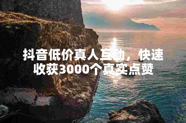 抖音低价真人互动，快速收获3000个真实点赞