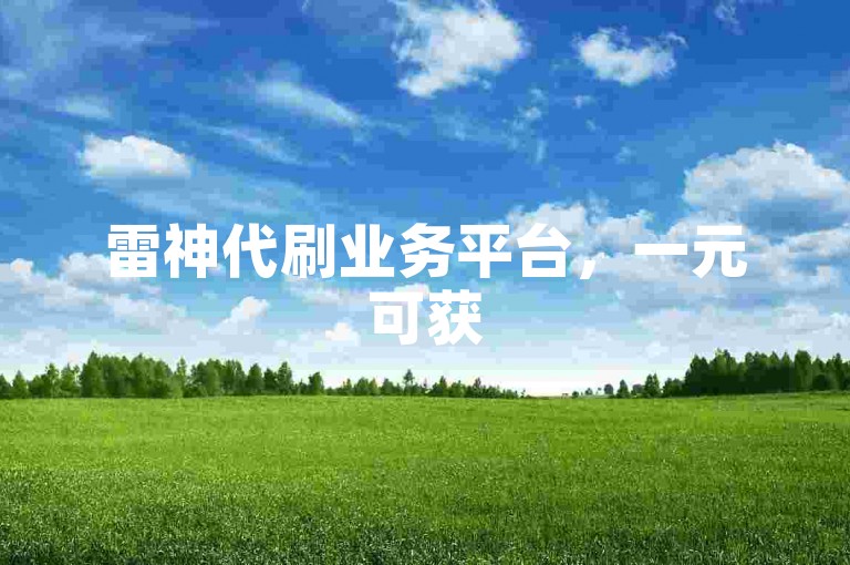 雷神代刷业务平台，一元可获500赞（违规操作不可取）