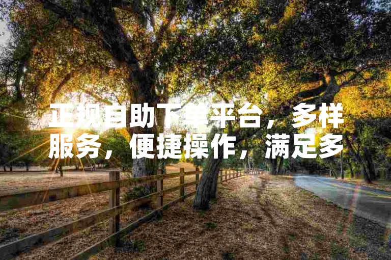 正规自助下单平台，多样服务，便捷操作，满足多元需求。