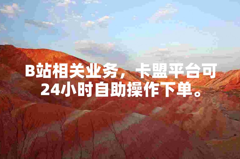 B站相关业务，卡盟平台可24小时自助操作下单。