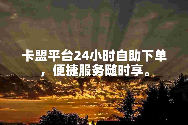 卡盟平台24小时自助下单，便捷服务随时享。