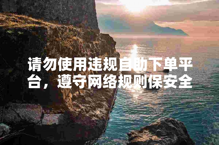 请勿使用违规自助下单平台，遵守网络规则保安全。