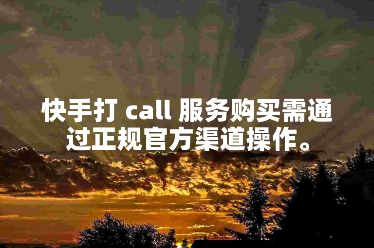 快手打 call 服务购买需通过正规官方渠道操作。