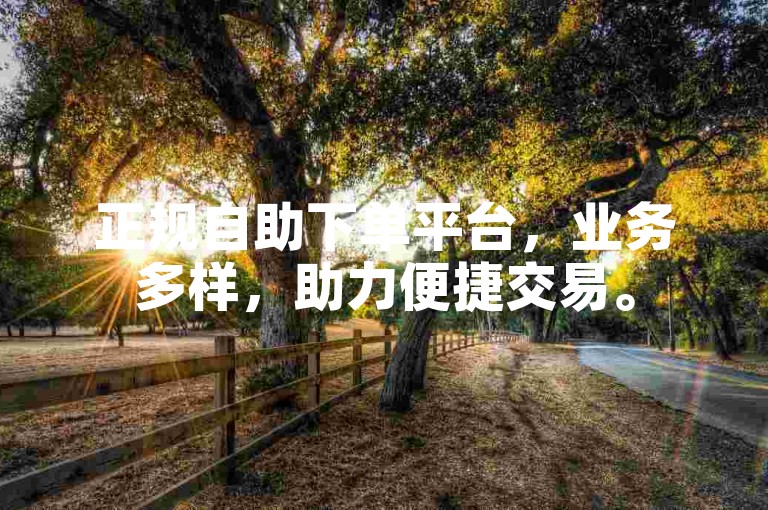 正规自助下单平台，业务多样，助力便捷交易。