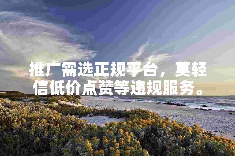 推广需选正规平台，莫轻信低价点赞等违规服务。