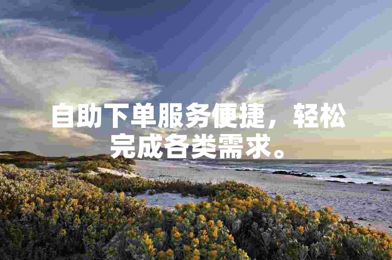 自助下单服务便捷，轻松完成各类需求。
