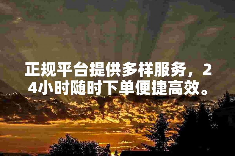 正规平台提供多样服务，24小时随时下单便捷高效。