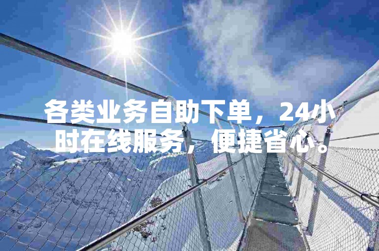 各类业务自助下单，24小时在线服务，便捷省心。