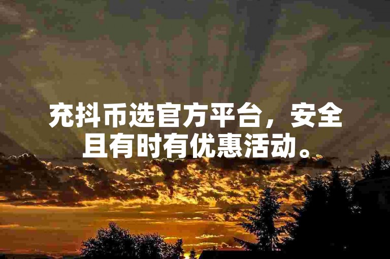 充抖币选官方平台，安全且有时有优惠活动。