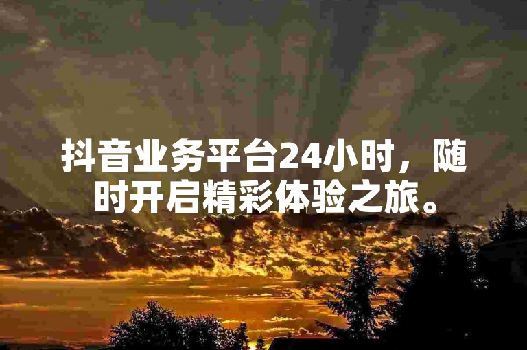 抖音业务平台24小时，随时开启精彩体验之旅。