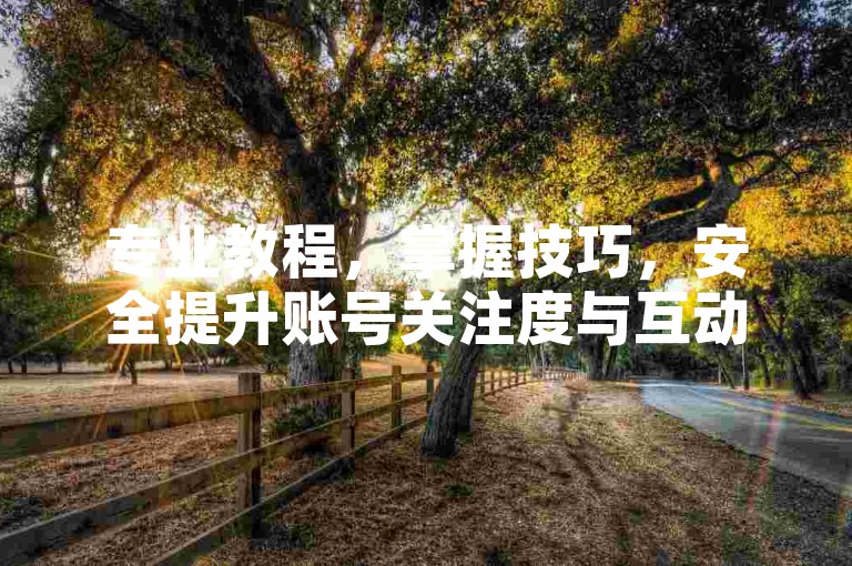 专业教程，掌握技巧，安全提升账号关注度与互动量。