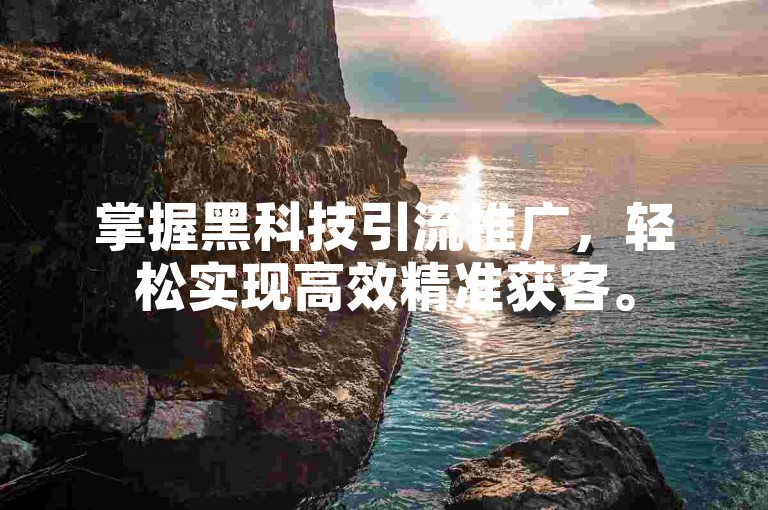 掌握黑科技引流推广，轻松实现高效精准获客。