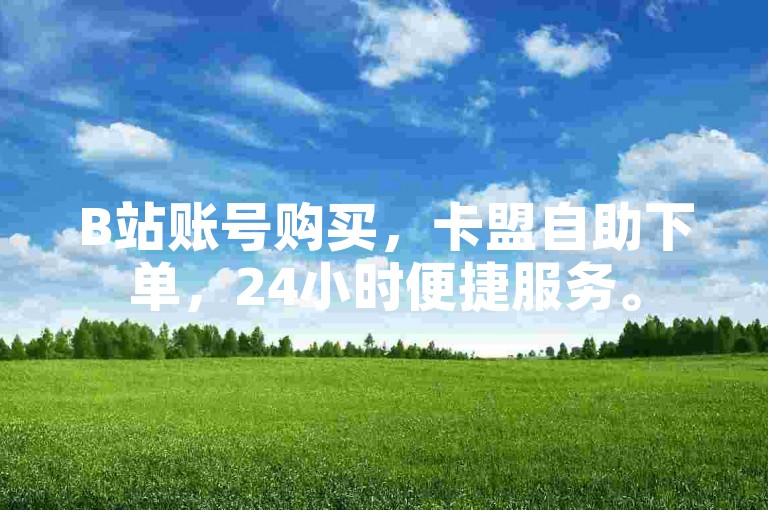 B站账号购买，卡盟自助下单，24小时便捷服务。