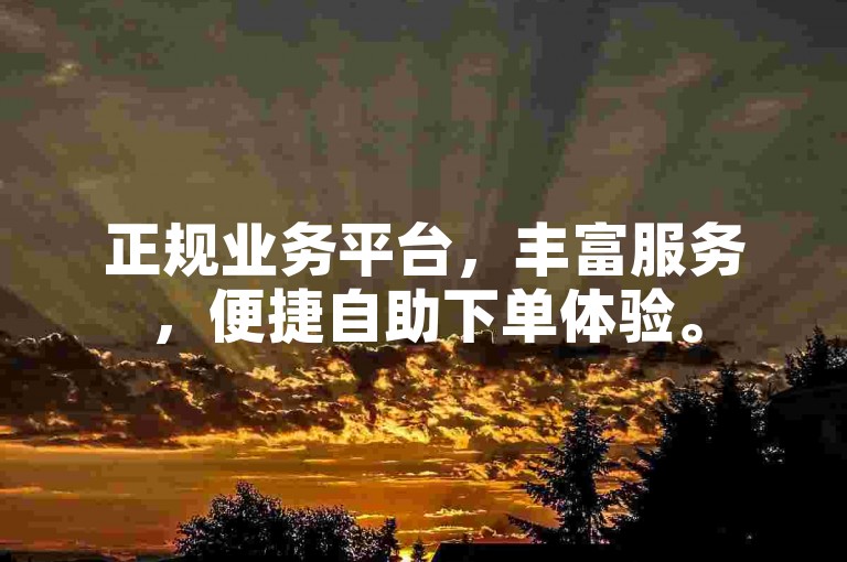 正规业务平台，丰富服务，便捷自助下单体验。