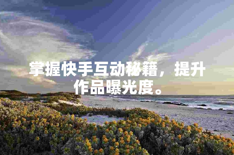掌握快手互动秘籍，提升作品曝光度。