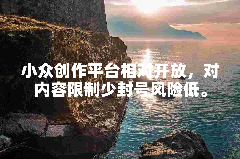 小众创作平台相对开放，对内容限制少封号风险低。