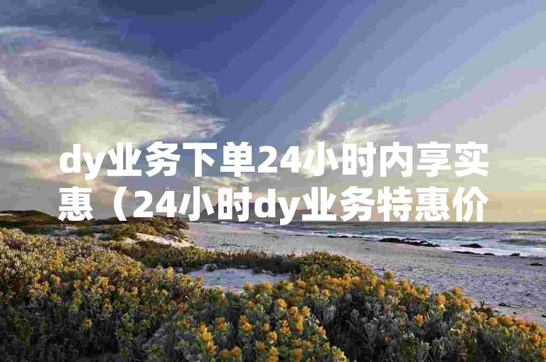 dy业务下单24小时内享实惠（24小时dy业务特惠价）