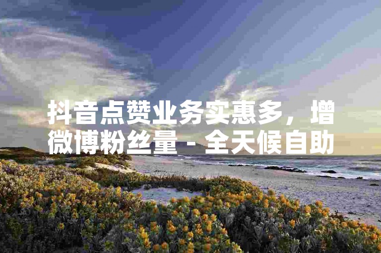 抖音点赞业务实惠多，增微博粉丝量 - 全天候自助平台 - 热门业务联盟优惠不停！