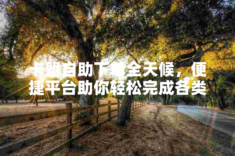 卡盟自助下单全天候，便捷平台助你轻松完成各类业务需求。