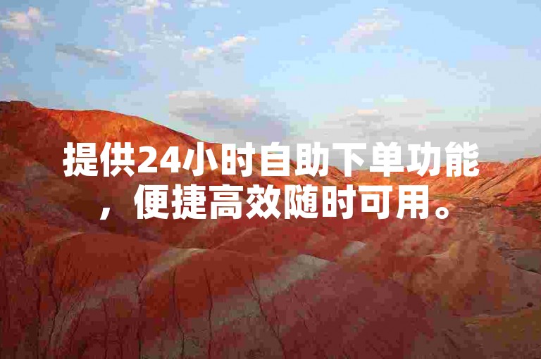 提供24小时自助下单功能，便捷高效随时可用。