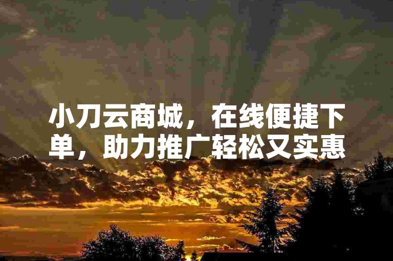 小刀云商城，在线便捷下单，助力推广轻松又实惠。