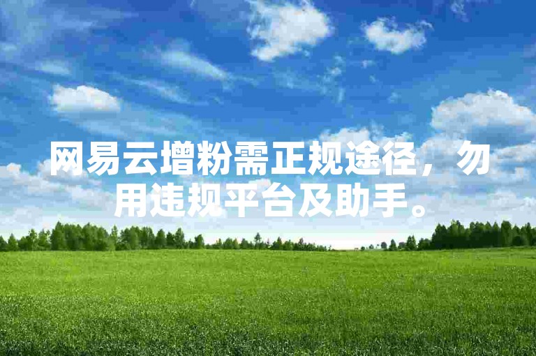 网易云增粉需正规途径，勿用违规平台及助手。