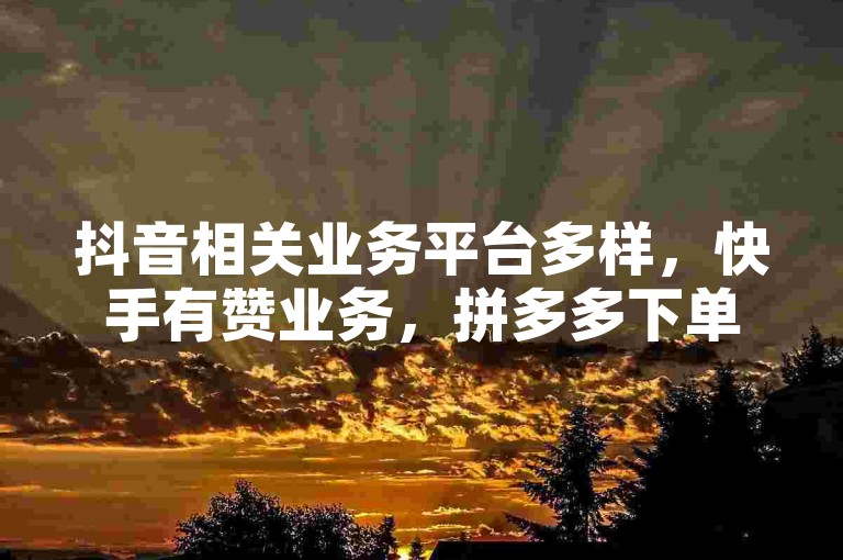 抖音相关业务平台多样，快手有赞业务，拼多多下单平台微利运营。