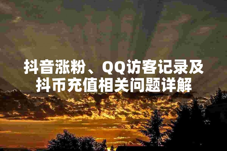 抖音涨粉、QQ访客记录及抖币充值相关问题详解