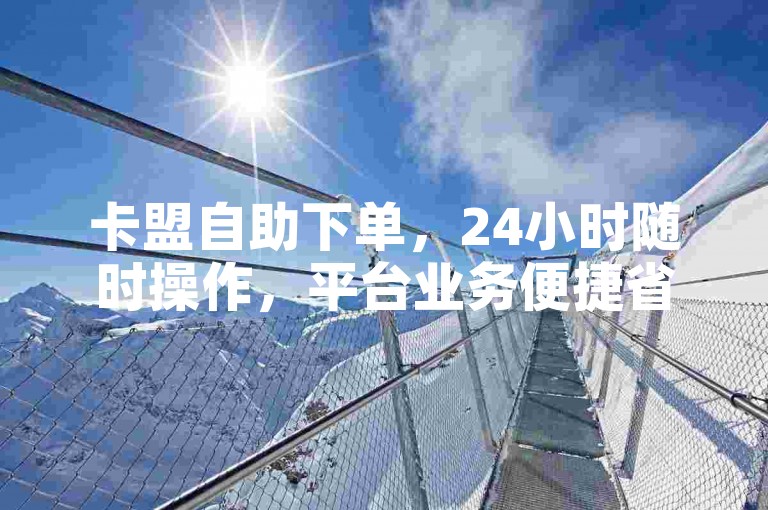 卡盟自助下单，24小时随时操作，平台业务便捷省心。