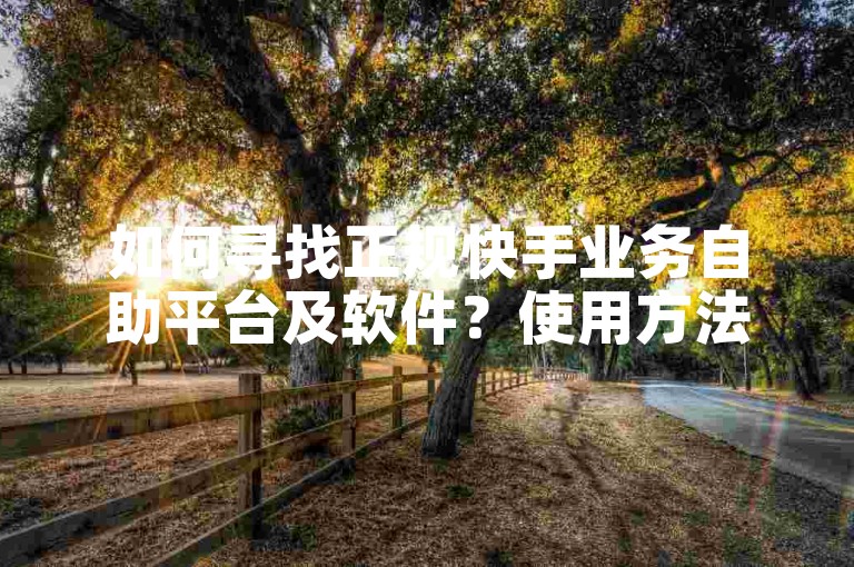 如何寻找正规快手业务自助平台及软件？使用方法及注意事项详解。