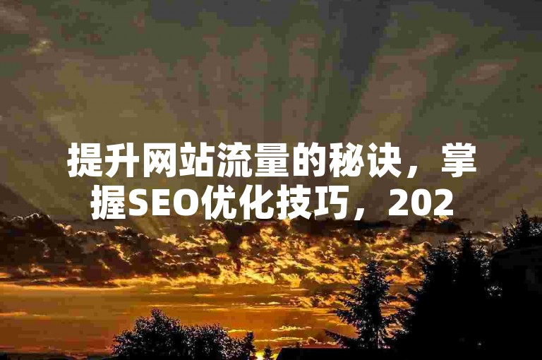 提升网站流量的秘诀，掌握SEO优化技巧，2025轻松获客！
