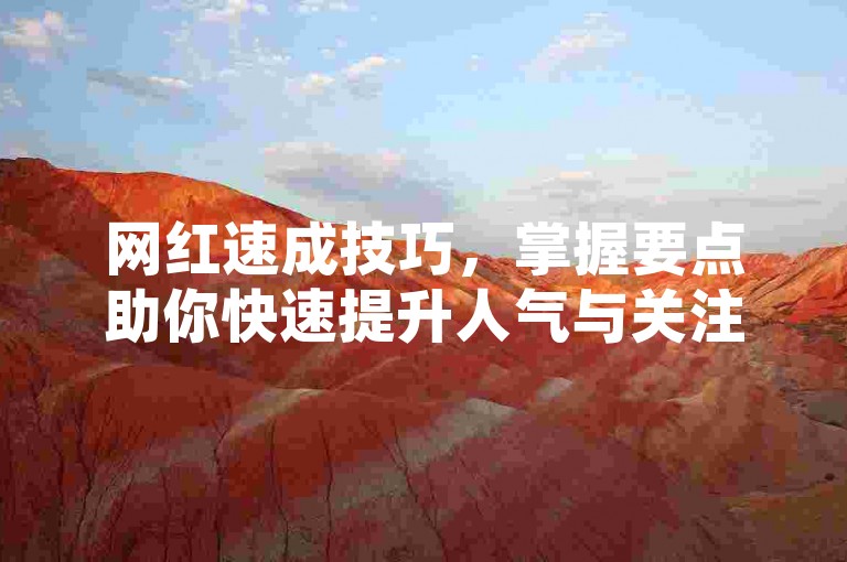 网红速成技巧，掌握要点助你快速提升人气与关注度。