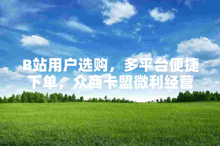 B站用户选购，多平台便捷下单，众商卡盟微利经营！