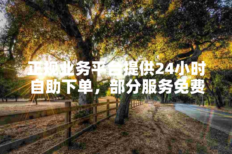 正规业务平台提供24小时自助下单，部分服务免费体验。