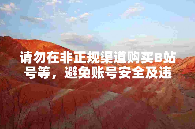 请勿在非正规渠道购买B站号等，避免账号安全及违规风险。