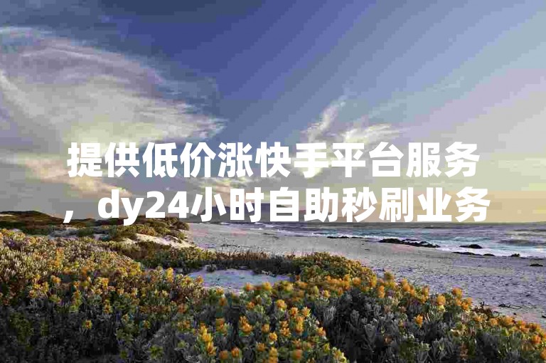 提供低价涨快手平台服务，dy24小时自助秒刷业务